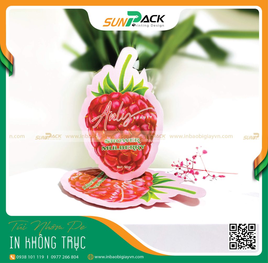 In bao bì túi mặt nạ không trục đồng hình trái cây