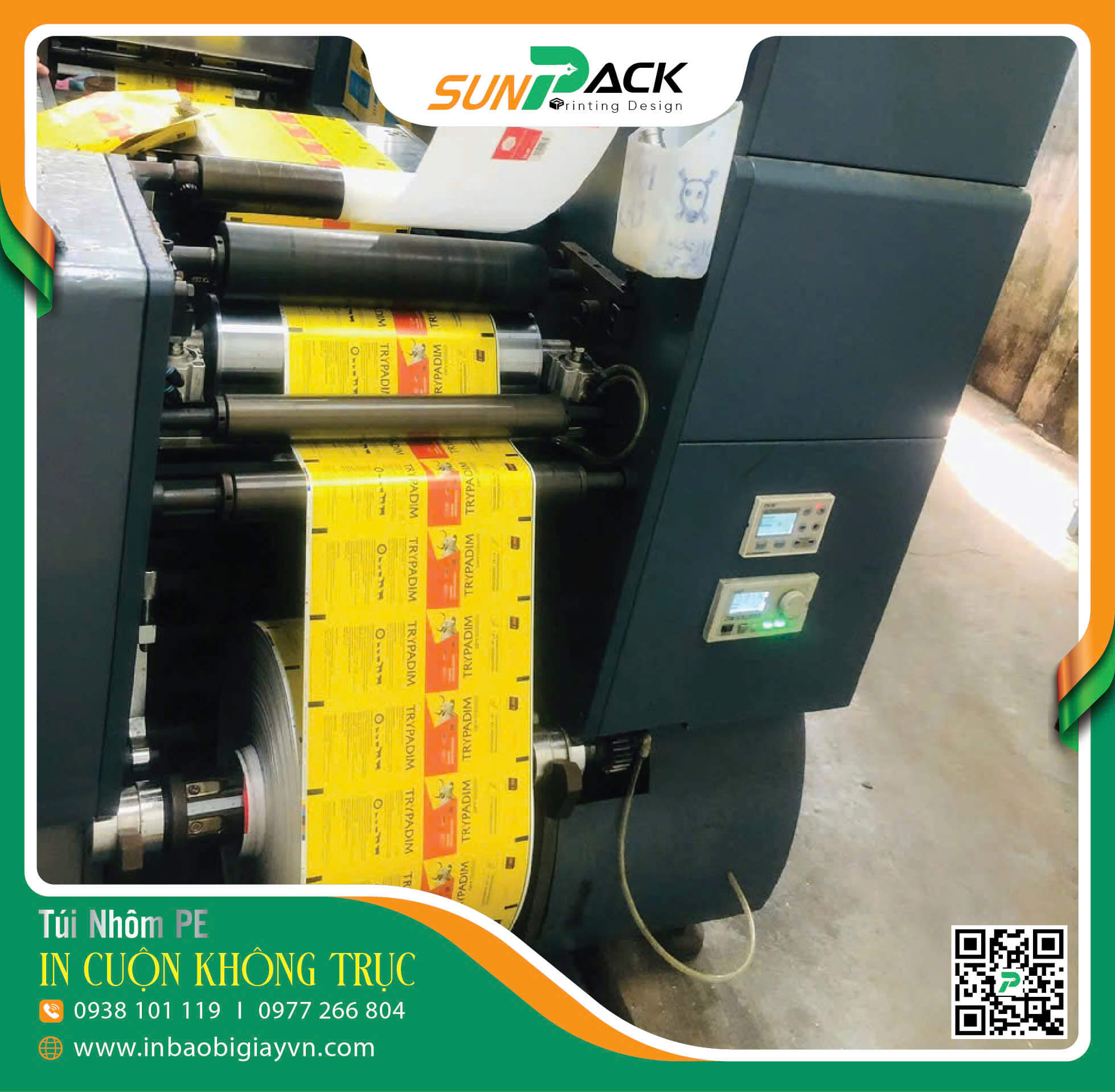 In bao bì túi không trục đồng dạng cuộn đóng máy tự động